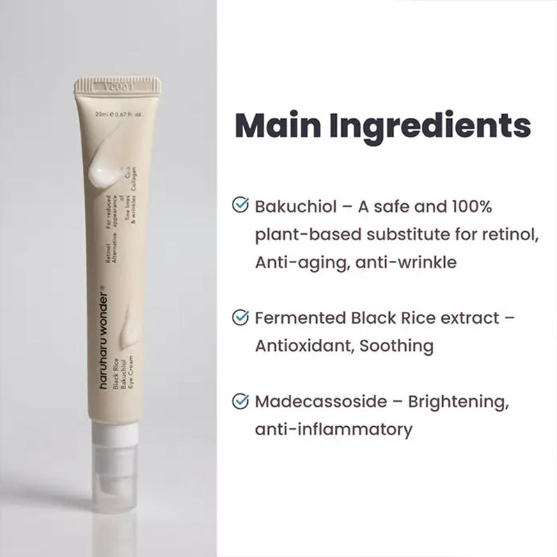 AsiaBeautyMall Haruharu Wonder Black Rice Bakuchiol Eye Cream Eye Cream White Smoke
