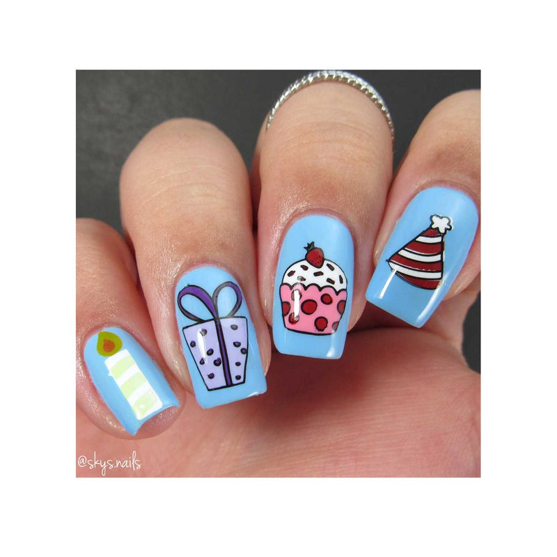UberChic Beauty Happy Birthday Stamping Plate Rosy Brown