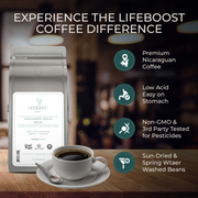 Lifeboost Coffee Highlander Grogg Decaf Decaf Roast Black Whole Bean / 1,Whole Bean / 3,Whole Bean / 6,Ground / 1,Ground / 3,Ground / 6
