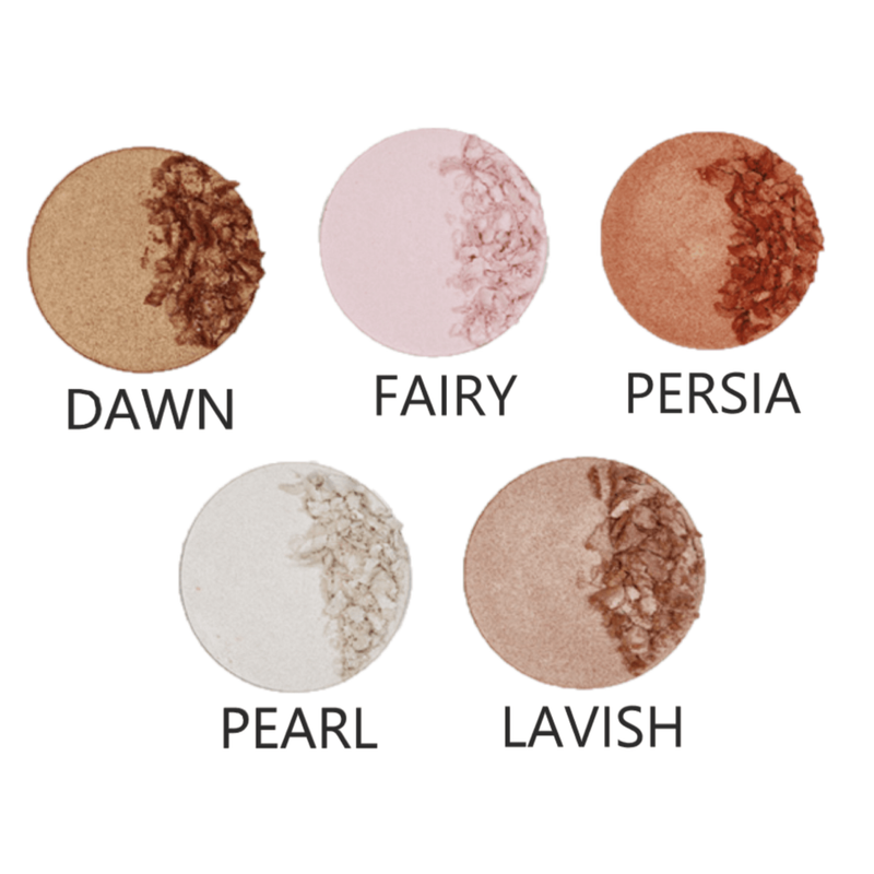 Sydoni Skincare and Beauty SYDONI HIGHLIGHTER POWDER-SINGLE PALETTE Net. Wt. 0.04kg Pressed Powder White Smoke PEARL-Brilliant Icy Pearl White,DAWN-Luminous Golden Champagne,FAIRY-Soft Irridescent Pink Pearl,LAVISH-Soft Champagne Rose Glow,PERSIA-Radiant Warm Rose Glow
