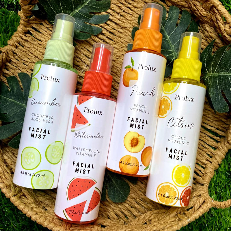 Prolux Cosmetics Facial Mist Black PEACH,CITRUS,CUCUMBER,WATERMELON