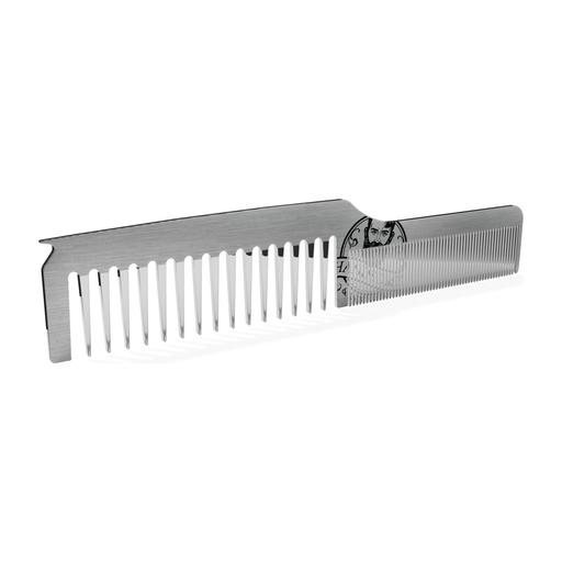 Handsome & Debonair Stainless Dual Tooth Comb Hair Styling Gray