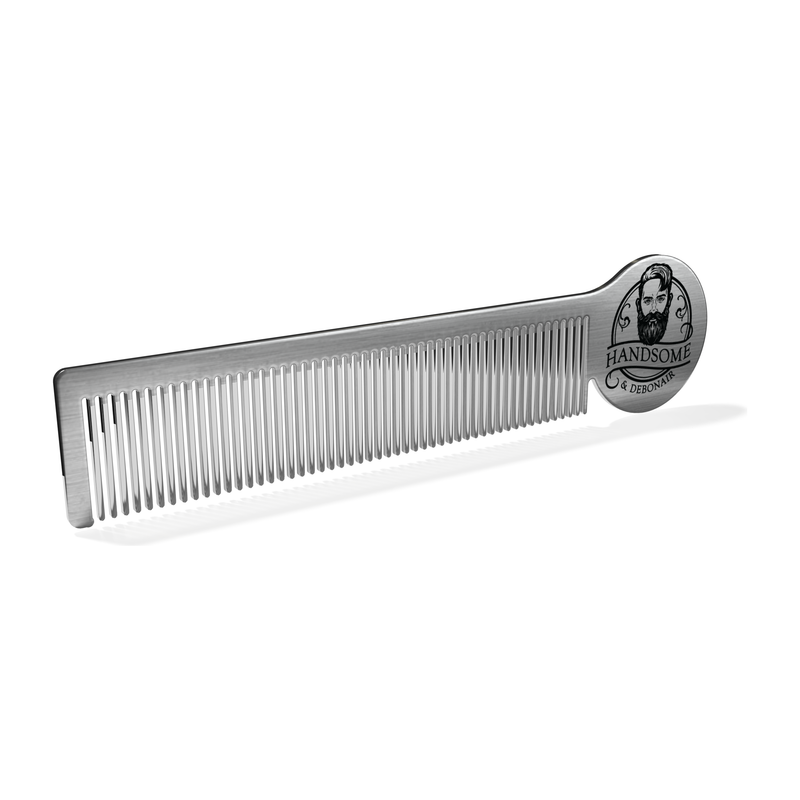 Handsome & Debonair Stainless Moustache Comb Men's Grooming Gray