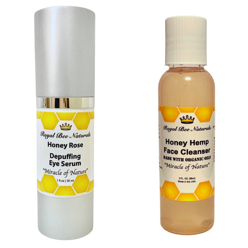 Honey Bee SUPER SPECIAL SALE Choice of Serum and Cleanser Pack Beauty White Smoke Honey Rose Eye Depuffing Serum & Face Cleanser 2oz