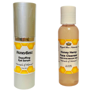 Honey Bee SUPER SPECIAL SALE Choice of Serum and Cleanser Pack Beauty Black Honey Rose Eye Depuffing Serum & Face Cleanser 2oz