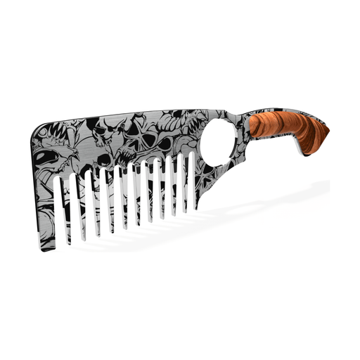 Handsome & Debonair Skulls Beard Comb Styling Tools Gray