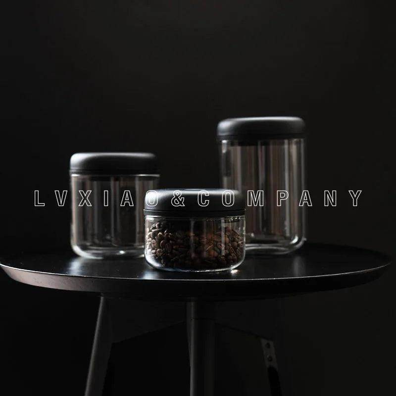 SmartPursue™ Fellow Atmos Airtight Coffee Bean Storage Jar Tank Kitchen Utensils Black Transparent 0.7L,Black 1.2L,Black 0.7L,Black 0.4L,Transparent 1.2L,Transparent 0.4L,White 1.2L,White 0.7L,White 0.4L