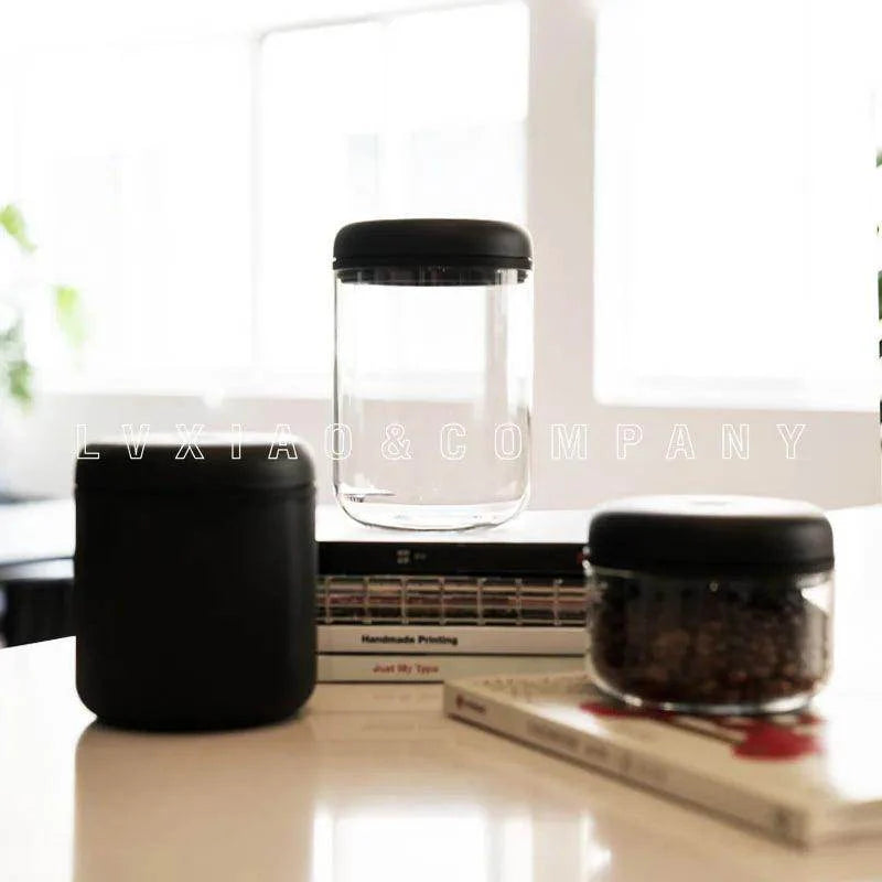 SmartPursue™ Fellow Atmos Airtight Coffee Bean Storage Jar Tank Kitchen Utensils White Smoke Transparent 0.7L,Black 1.2L,Black 0.7L,Black 0.4L,Transparent 1.2L,Transparent 0.4L,White 1.2L,White 0.7L,White 0.4L