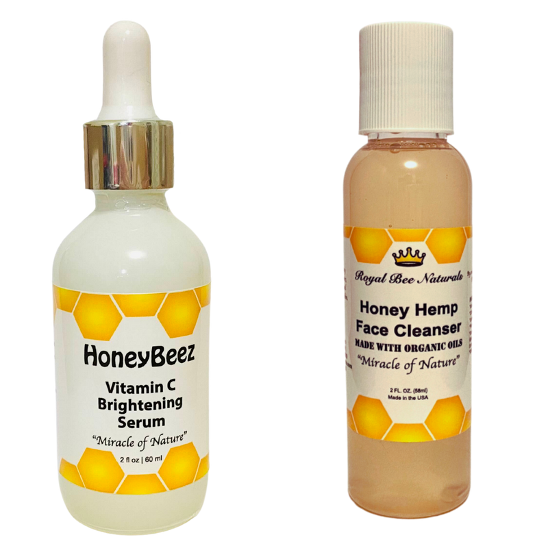 Honey Bee SUPER SPECIAL SALE Choice of Serum and Cleanser Pack Beauty Black Honey Vitamin C Brightening Serum & Face Cleanser 2oz