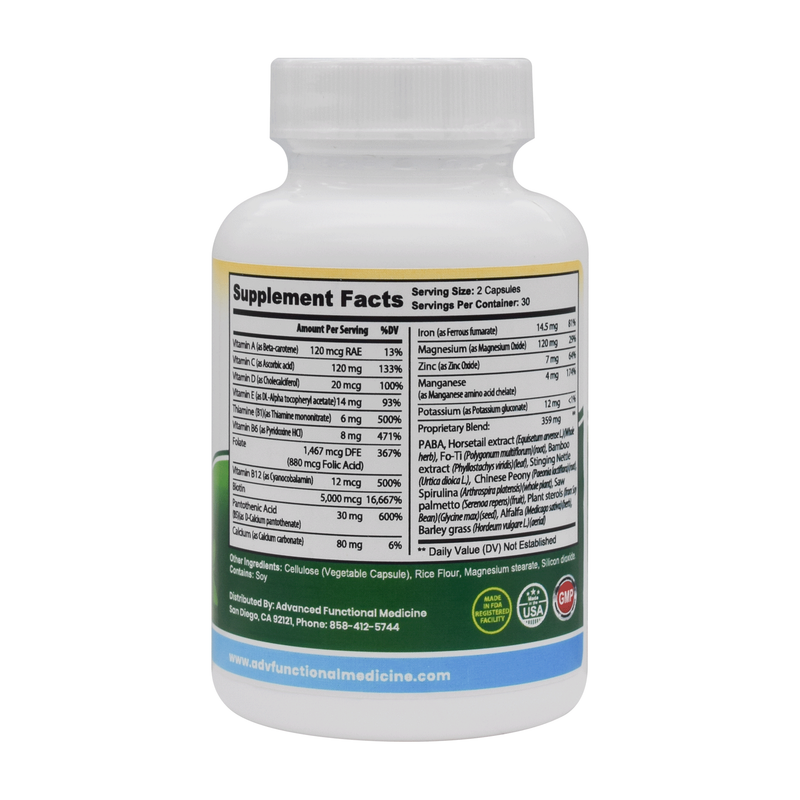 Advanced Functional Medicine Supplements Hair/Skin/Nails Professional (Amazing hair, skin, and nails!) Gray