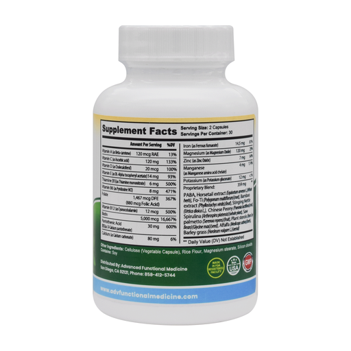 Advanced Functional Medicine Supplements Hair/Skin/Nails Professional (Amazing hair, skin, and nails!) Gray