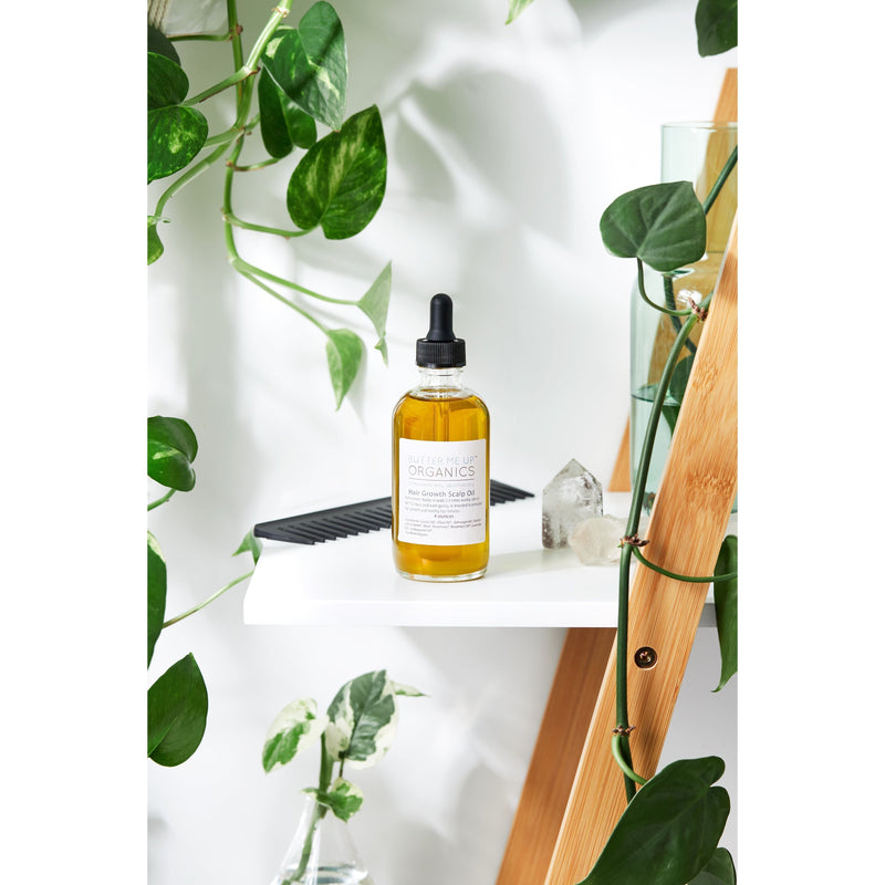 Butter Me Up Organics Organic Scalp Treatment / Scalp Oil / Hair Growth / Organic Hair Oil / Hair Repair / Healthy Scalp / Herbal Treatment / Glass Bottle Hair Light Gray
