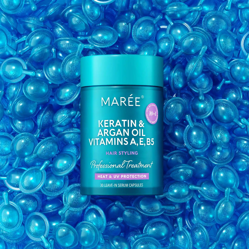 Maree Keratin Oil Capsules for Frizz Control Dark Cyan 1 item - Complete your routine,2 items - Good choice,3 items - Best price