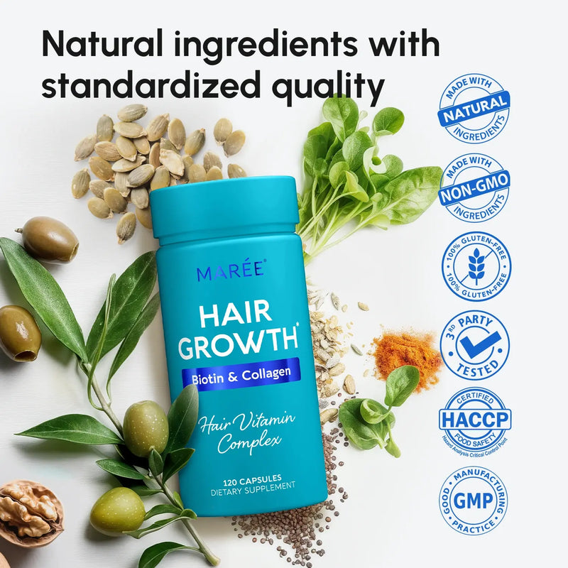 Maree Biotin & Collagen Hair Growth Complex White Smoke 1 item - Complete your routine,2 items - Good choice,3 items - Best price
