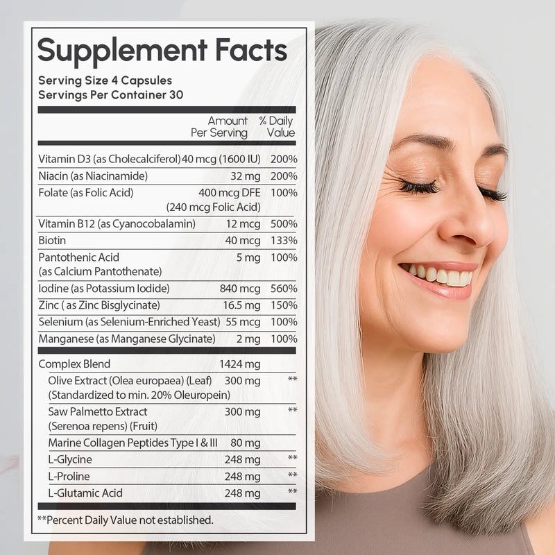 Maree Biotin & Collagen Hair Growth Complex Light Gray 1 item - Complete your routine,2 items - Good choice,3 items - Best price