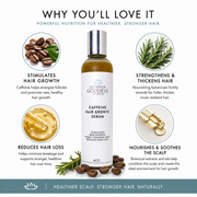 Glimmer Goddess® Organic Skin Care Organic Caffeine Hair Growth Serum – Scalp Treatment Hair Growth White Smoke