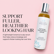 Glimmer Goddess® Organic Skin Care Organic Caffeine Hair Growth Serum – Scalp Treatment Hair Growth Misty Rose