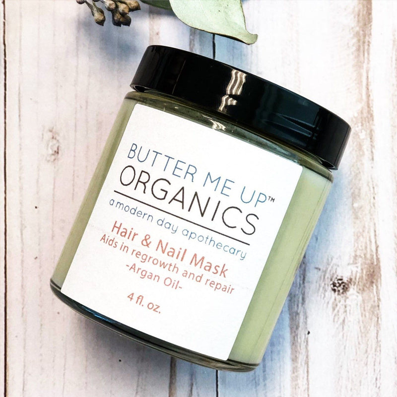 Butter Me Up Organics Hair & Nail Mask for long hair growth and healthy nails Hair Antique White