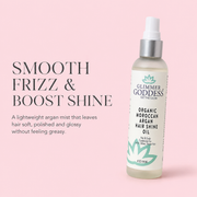 Glimmer Goddess® Organic Skin Care Organic Hair Shine Spray – Frizz Control & Hydrating Hair Growth Misty Rose