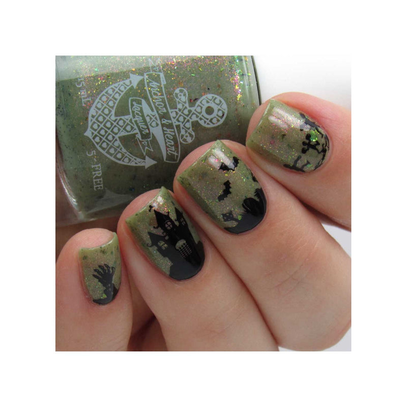 UberChic Beauty Halloween-06 Stamping Plate Dim Gray