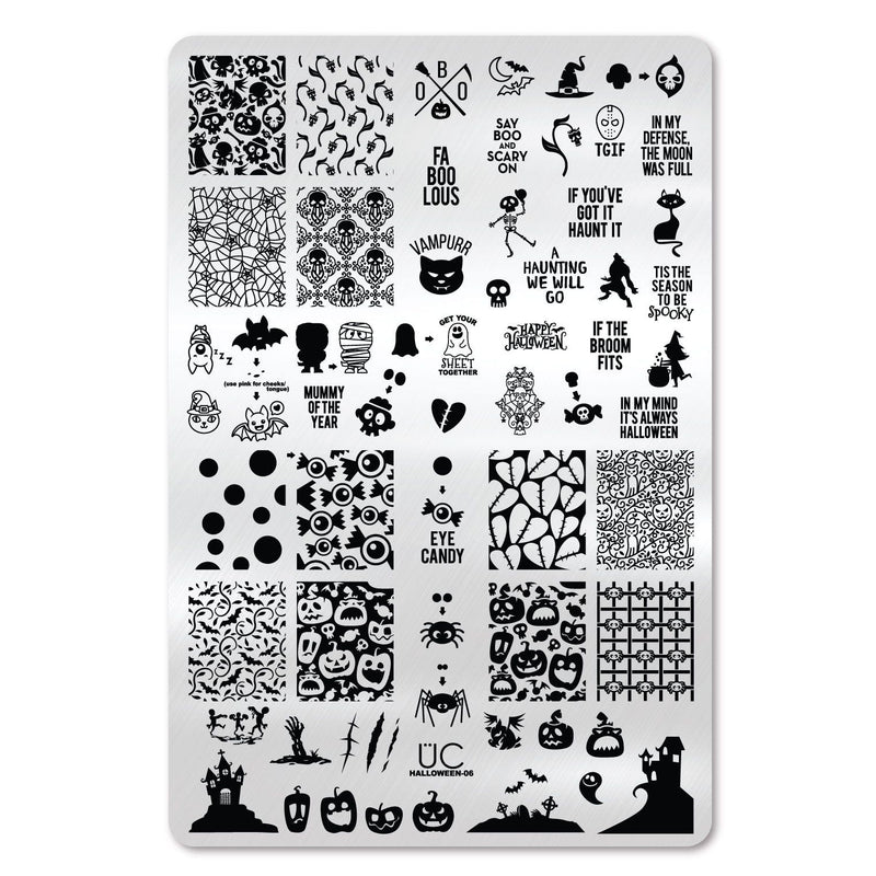 UberChic Beauty Halloween-06 Stamping Plate Black