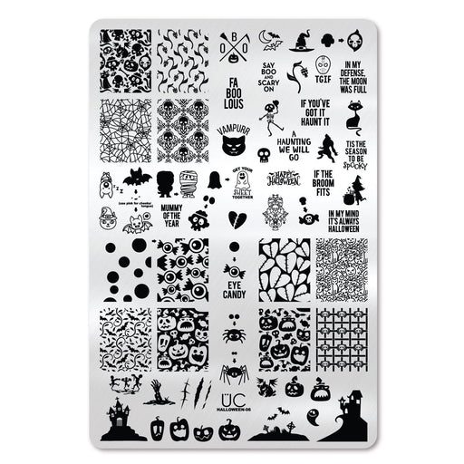 UberChic Beauty Halloween-06 Stamping Plate Black