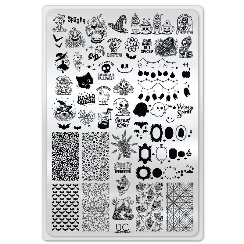 UberChic Beauty Halloween-11 Stamping Plate Light Gray