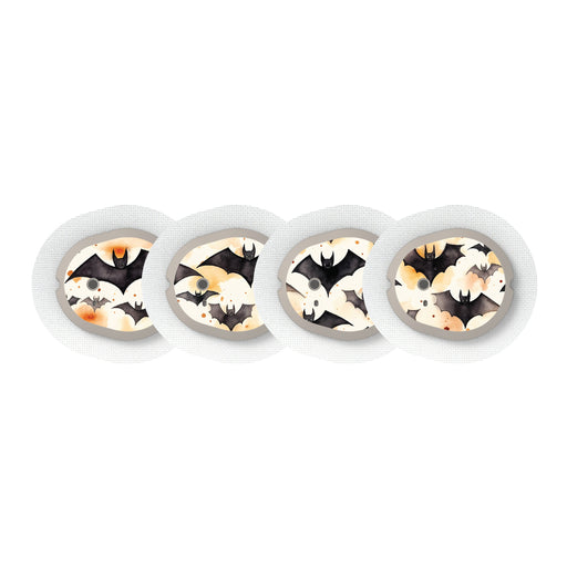Peelz Halloween Bats Designed for the DEXCOM G7 and Stelo Transmitter Peelz/Stickers White Smoke 4-pack (Set of 4 Stickers)
