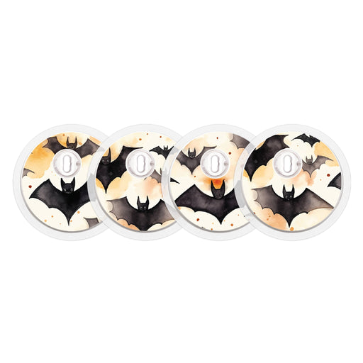 Peelz Halloween Bats Designed for the FreeStyle Libre 3 Plus & Lingo  Sensor Peelz/Stickers White Smoke 4-pack (Set of 4 Stickers)