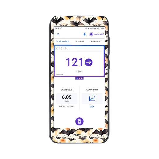 Peelz Halloween Bats Sticker for Omnipod® 5 Controller – Pump Peelz Peelz/Stickers White Smoke
