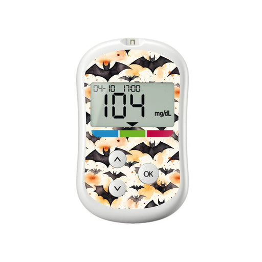 Peelz Halloween Bats for OneTouch Verio Flex Glucometer Peelz/Stickers White Smoke