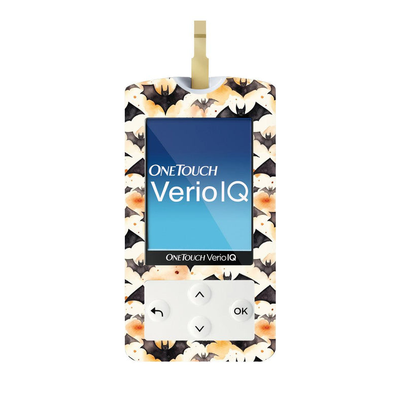 Peelz Halloween Bats for OneTouch Verio IQ Glucometer Peelz/Stickers White Smoke