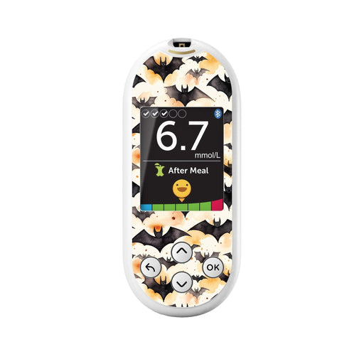 Peelz Halloween Bats for OneTouch Verio Reflect Glucometer Peelz/Stickers White Smoke