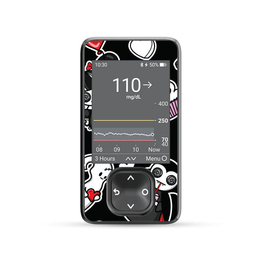 Peelz Halloween Valentine DEXCOM G7 and Stelo and G6 Touchscreen Receiver Sticker Peelz/Stickers Dim Gray
