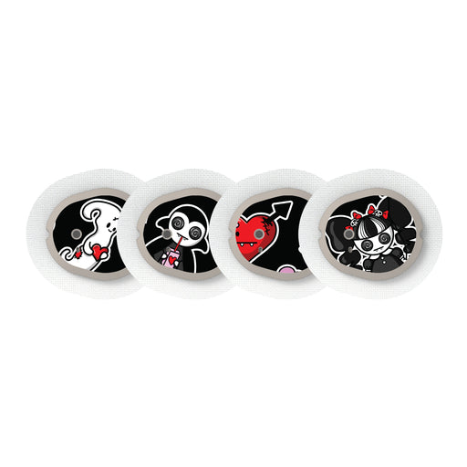 Peelz Halloween Valentine Designed for the DEXCOM G7 and Stelo Transmitter Peelz/Stickers White Smoke 4-pack (Set of 4 Stickers)