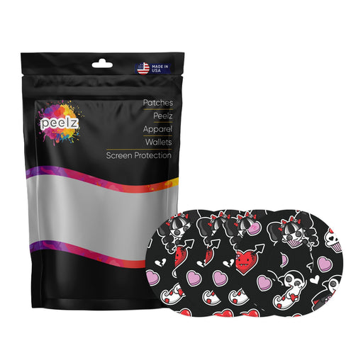 Peelz Halloween Valentine Patch  Tape Designed for the FreeStyle Libre 2 Patch Medical Tape White Smoke 12-Pack Libre 2 (Set of 12 Patches)