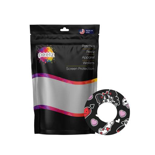 Peelz Halloween Valentine Patch  Tape Designed for the FreeStyle Libre 2 Patch Medical Tape White Smoke 4-Pack Libre 2 (Set of 4 Patches)