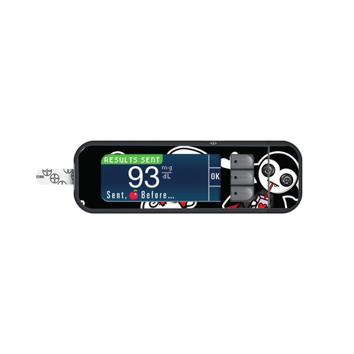 Peelz Halloween Valentine for Bayer Contour Next Glucometer Peelz/Stickers White Smoke