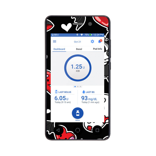 Peelz Halloween Valentine Sticker for Omnipod DASH® PDM – Pump Peelz Peelz/Stickers White Smoke Whole System Peelz (front + case),Front Peelz