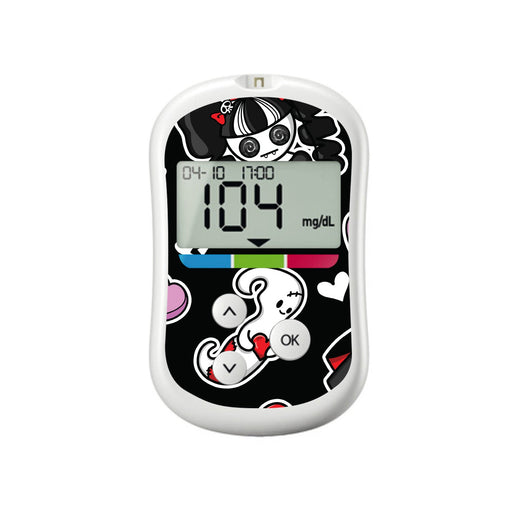 Peelz Halloween Valentine for OneTouch Verio Flex Glucometer Peelz/Stickers White Smoke
