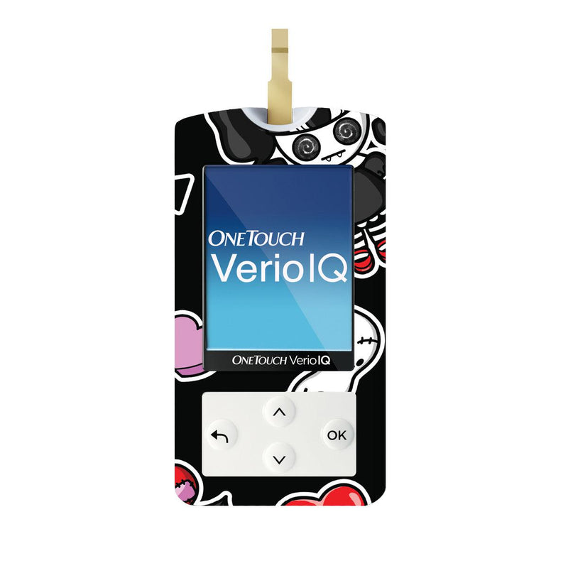 Peelz Halloween Valentine for OneTouch Verio IQ Glucometer Peelz/Stickers White Smoke
