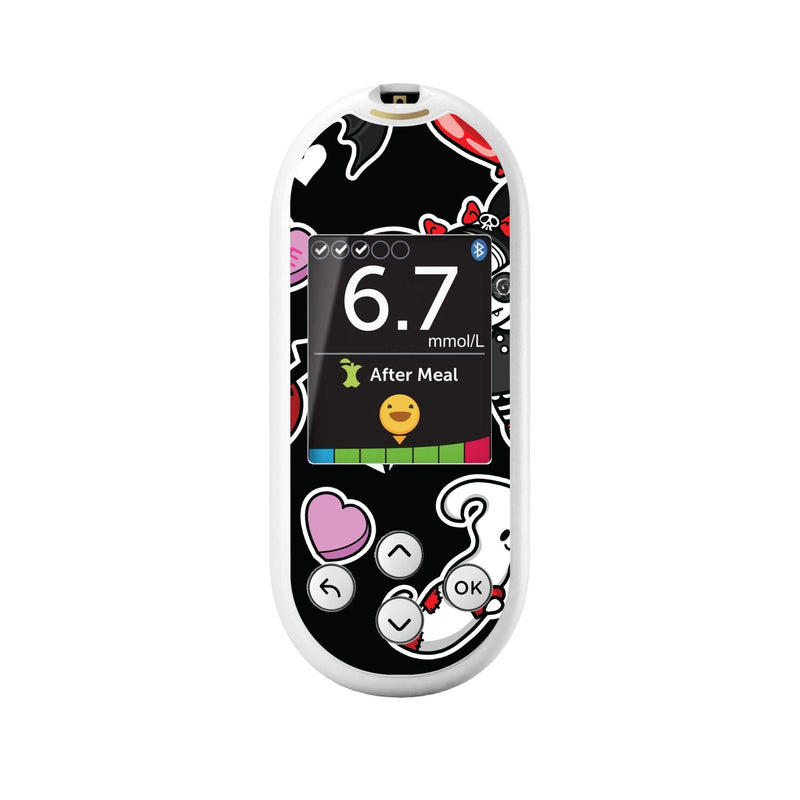 Peelz Halloween Valentine for OneTouch Verio Reflect Glucometer Peelz/Stickers Black