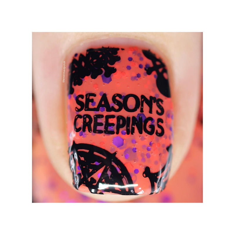 UberChic Beauty Haunted Snow Stamping Plate Dark Salmon