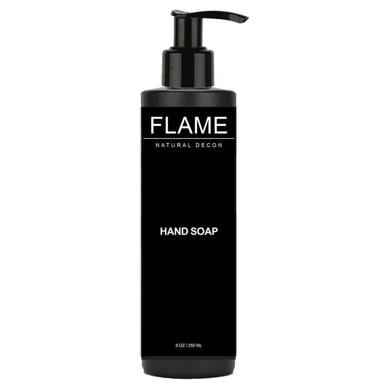FLAME Natural Decon Hand Soap Black 8 oz Bottle