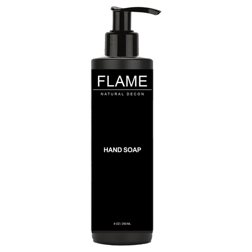 FLAME Natural Decon Hand Soap Black 8 oz Bottle