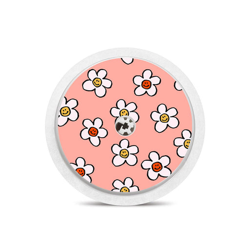 Peelz Happy Flowers Freestyle Libre 2 Peelz/Stickers White Smoke Sensor Only