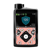 Peelz Happy Flowers Sticker for Medtronic MiniMed 770G & 780G Peelz/Stickers Black Whole System Peelz (front back + clip)