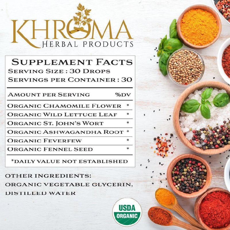 Khroma Herbal Products HAPPY - Organic Mood Enhancer Supplements Antique White