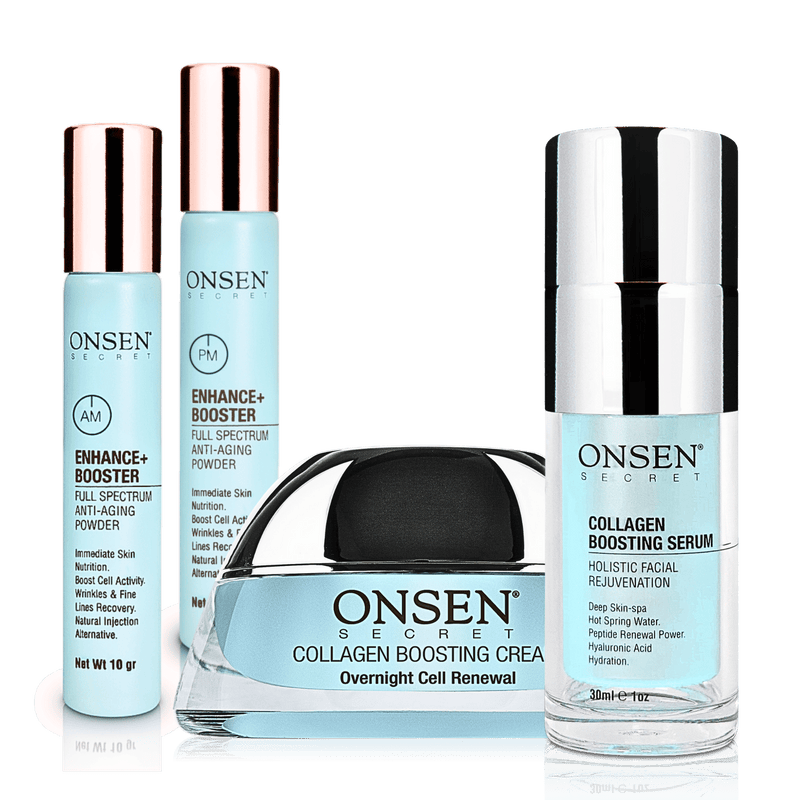 Onsen Secret Harmony In Radiance Out Routine Kit Skin Care Sets Black 10gr PM Boost  + 30ml Serum + 50ml Cream