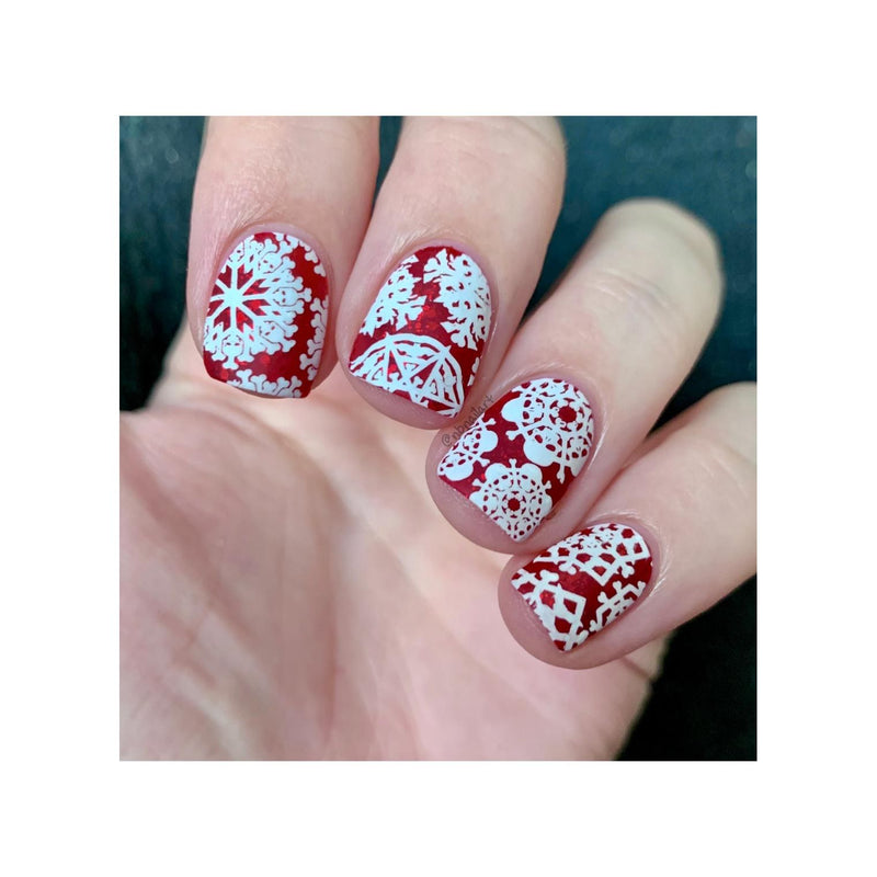 UberChic Beauty Haunted Snow Stamping Plate Rosy Brown